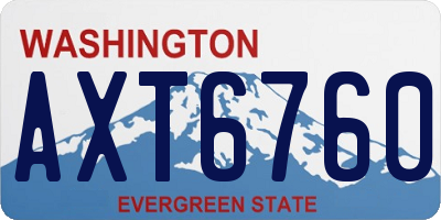 WA license plate AXT6760
