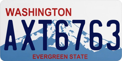 WA license plate AXT6763