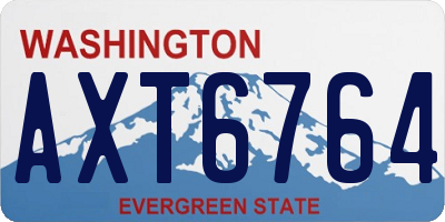 WA license plate AXT6764