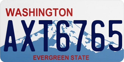 WA license plate AXT6765