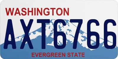 WA license plate AXT6766