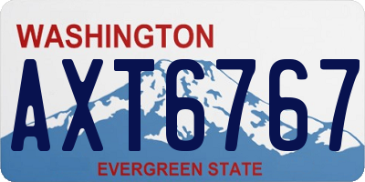 WA license plate AXT6767