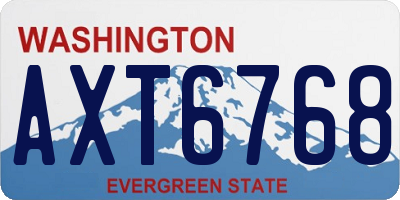 WA license plate AXT6768