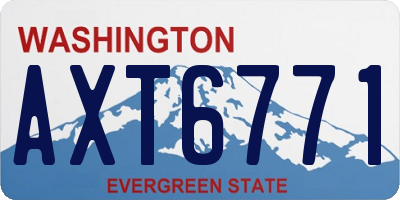 WA license plate AXT6771
