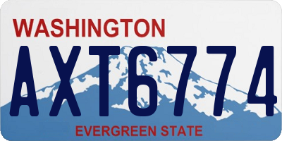 WA license plate AXT6774