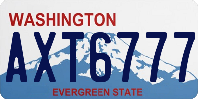 WA license plate AXT6777