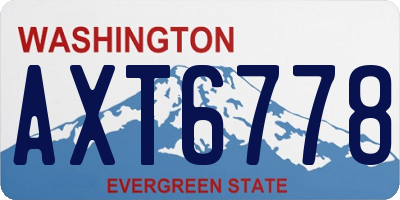 WA license plate AXT6778