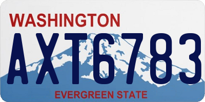 WA license plate AXT6783