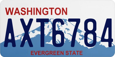WA license plate AXT6784
