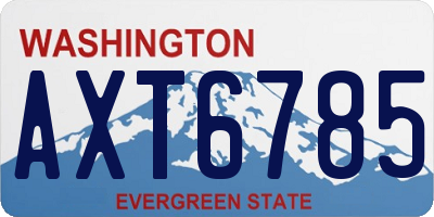WA license plate AXT6785