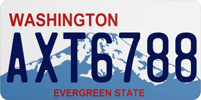 WA license plate AXT6788