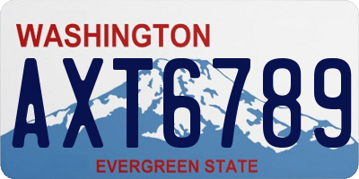 WA license plate AXT6789