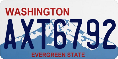 WA license plate AXT6792
