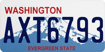 WA license plate AXT6793