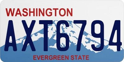 WA license plate AXT6794