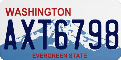 WA license plate AXT6798