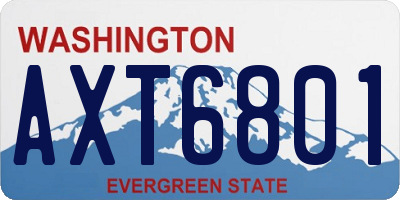 WA license plate AXT6801