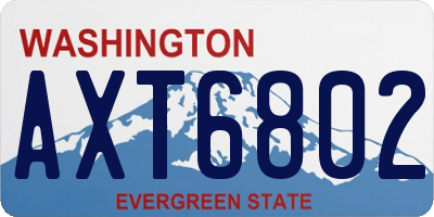 WA license plate AXT6802