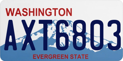 WA license plate AXT6803