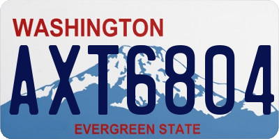 WA license plate AXT6804