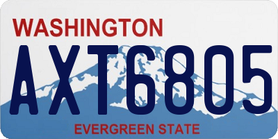 WA license plate AXT6805