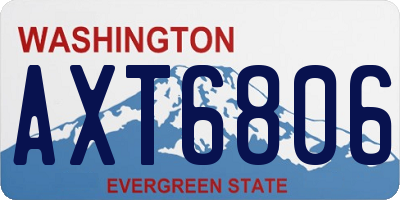 WA license plate AXT6806