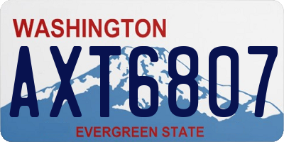 WA license plate AXT6807