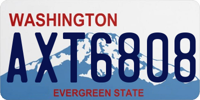 WA license plate AXT6808