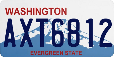 WA license plate AXT6812