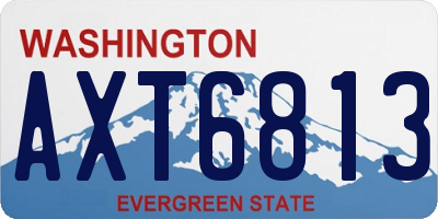 WA license plate AXT6813