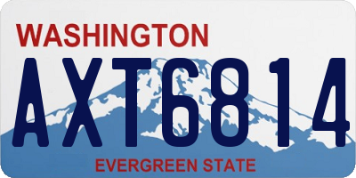 WA license plate AXT6814