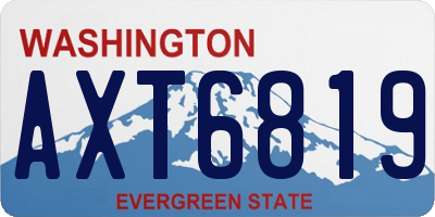 WA license plate AXT6819