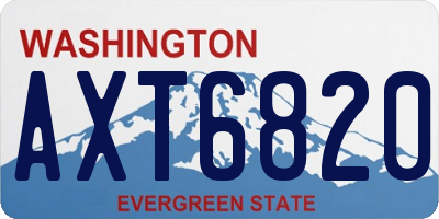WA license plate AXT6820