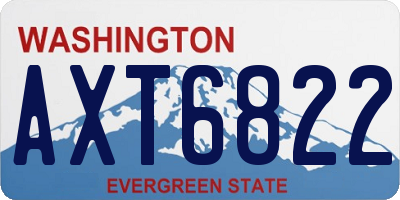 WA license plate AXT6822