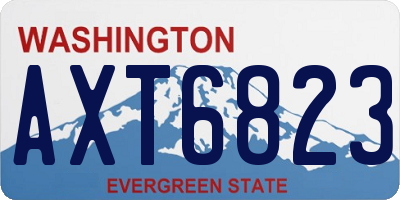 WA license plate AXT6823