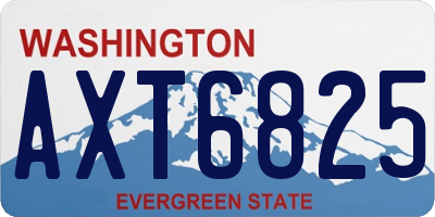 WA license plate AXT6825