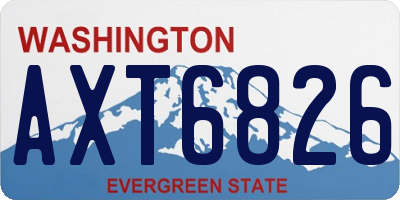 WA license plate AXT6826