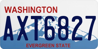WA license plate AXT6827