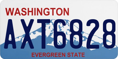 WA license plate AXT6828