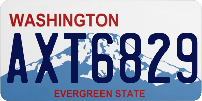 WA license plate AXT6829