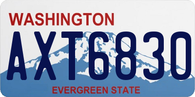 WA license plate AXT6830