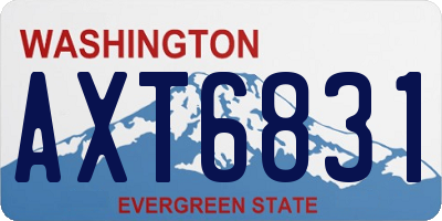 WA license plate AXT6831
