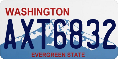WA license plate AXT6832