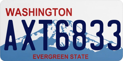 WA license plate AXT6833