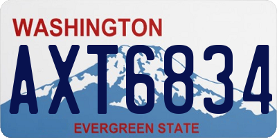 WA license plate AXT6834