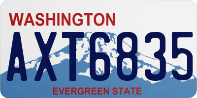 WA license plate AXT6835