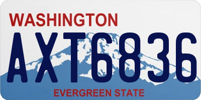 WA license plate AXT6836