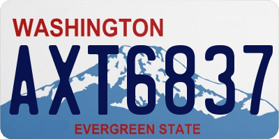 WA license plate AXT6837