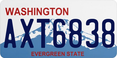 WA license plate AXT6838