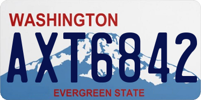 WA license plate AXT6842